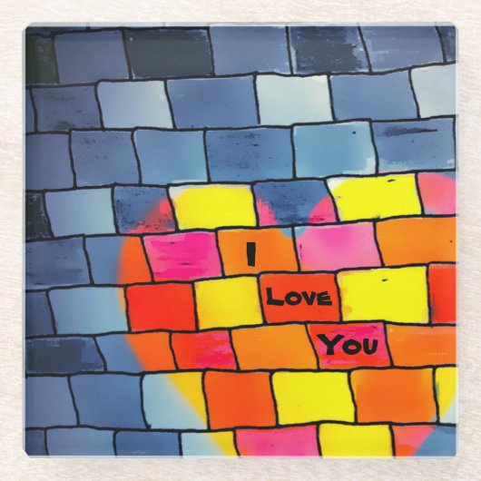 アイ·ラブ·ユー·コースター ガラスコースター (正面)