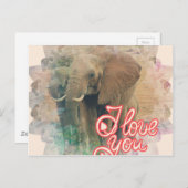 アイ・ラブ・ユー・ゾウズ ポストカード (正面/裏面)