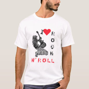 アイ・ラブ・ロックN'転が – ギタープレーヤー – ロックパーティー Tシャツ