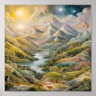 アウインスパイアの山絵を描景 ポスター