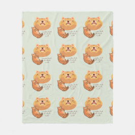 アウェイクオレンジキャット フリースブランケット