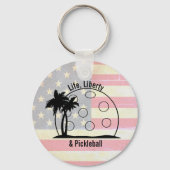 アウェー・ライフ・リバティ&ピックボール愛国心 キーホルダー (正面)