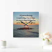 アウェ活気づけるズセレニティ祈りの言葉デザイン スクエア壁時計 (ホーム)