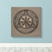 アウエブラウンレザーと金ゴールドのヘルム キャンバスプリント (インサイチュ (ウッドフロア))