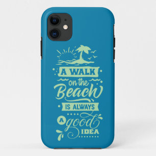 アウォークオンビーチ海ラバーズパームツリー iPhone 11 ケース
