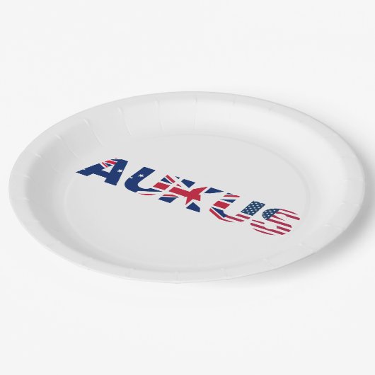 アウクス・アウ・英国安保条約旗 ペーパープレート (アングル)