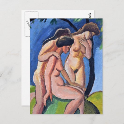 アウグステ・マッケの3つの演技 ポストカード (正面/裏面)