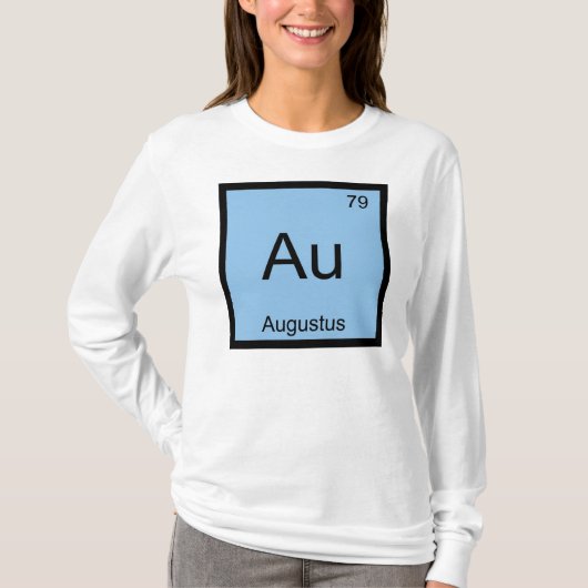 アウグストゥスの名前 化学元素 周期表 Tシャツ (正面)