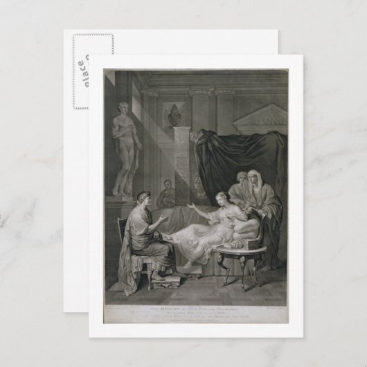 アウグストスとクレオパトラのインタビューが刻まれた ポストカード (正面/裏面)