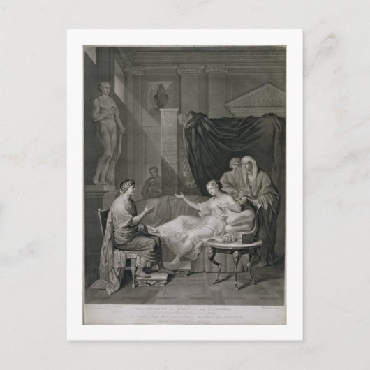アウグストスとクレオパトラのインタビューが刻まれた ポストカード (正面)