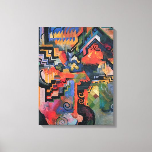 アウグスト・マッケによる色彩の構成、ヴィンテージアート キャンバスプリント (正面)