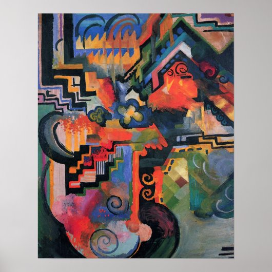 アウグスト・マッケによる色彩の構成、ヴィンテージアート ポスター (正面)