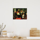 アウグスト・マッケによる『庭のレストラン』。ヴィンテージ・アート ポスター (キッチン)