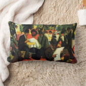 アウグスト・マッケ著庭のレストラン ランバークッション (ブランケット)