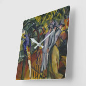 アウグスト・マッケ|の動物園I スクエア壁時計 (傾斜)