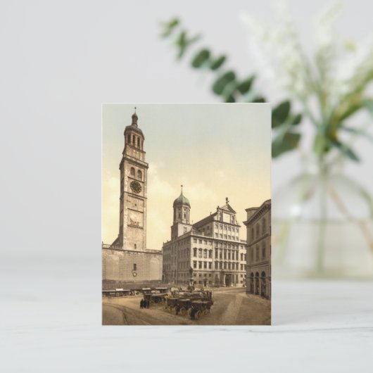 アウグスブルクの市場広場(ドイツ、ババリア州) ポストカード (スタンド正面)