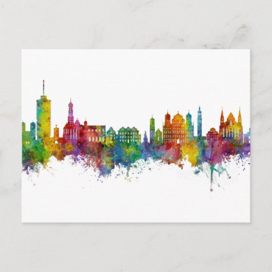 アウグスブルク・ドイツ・スカイライン ポストカード (正面)