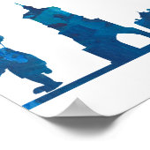 アウグスブルクGermanyスカイラインシルエット ポスター (角)