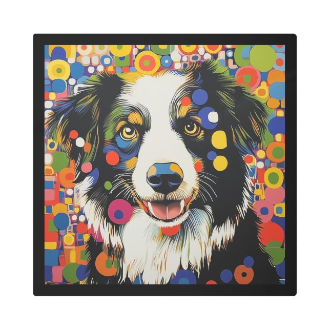 アウシよくはしゃぐーポップ・アートのアート メタルプリント (正面)