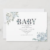 アウシャダスティブルーボーイベビーシャワー招待状 招待状 (正面)