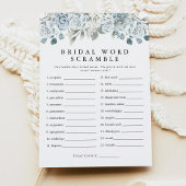 アウシャダスティブルーワードスクランブルブライダルシャワーゲーム 招待状