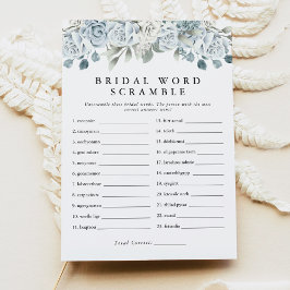 アウシャダスティブルーワードスクランブルブライダルシャワーゲーム 招待状