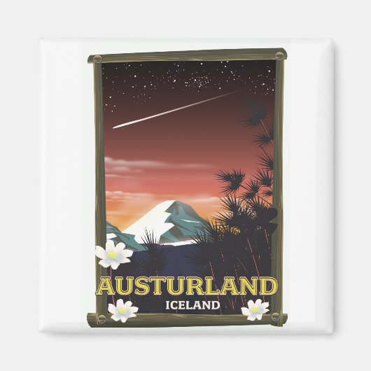 アウストルランド アイスランド アイスランドの旅行ポスター マグネット (正面)