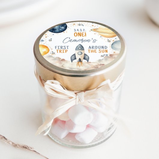 アウタースペースのまわりにファーストトリップザサンボーイ誕生日 ラウンドシール