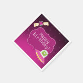 アウタースペースエイリアンガール誕生日紙ナプキンス スタンダードカクテルナプキン (角)