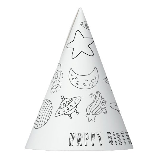 アウタースペースバースデーパーティーハット パーティーハット (左)