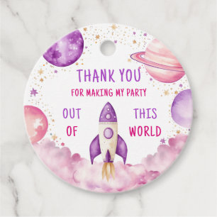 アウタースペースパープルピンク誕生日ありがとう フェイバータグ
