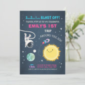 アウタースペースピンクガール1st誕生日招待状 招待状 (スタンド正面)