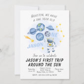 アウタースペースファースト誕生日招待状銀河系旅行 招待状 (正面)