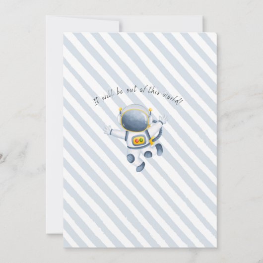 アウタースペースファースト誕生日招待状銀河系旅行 招待状 (裏面)