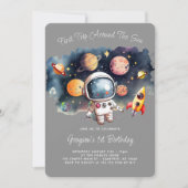 アウタースペースプラネタズグレーファースト誕生日 招待状 (正面)