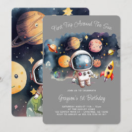 アウタースペースプラネタズグレーファースト誕生日 招待状