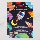 アウタースペースプラネタズブルーファースト誕生日 招待状 (正面/裏面)