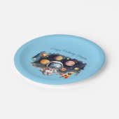 アウタースペースプラネタズブルー誕生日 ペーパープレート (アングル)