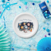 アウタースペースプラネタズボーイ誕生日 ペーパープレート (パーティー)