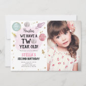 アウタースペースプラネットガールセカンド誕生日招待状 招待状 (正面)