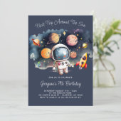 アウタースペースプラネットブルー第7誕生日招待状 招待状 (スタンド正面)