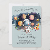 アウタースペースプラネツダスティブルーファースト誕生日 招待状 (正面)