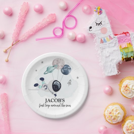 アウタースペースボーイ第1旅のまわりに行ザサン誕生日 ペーパープレート (パーティー)