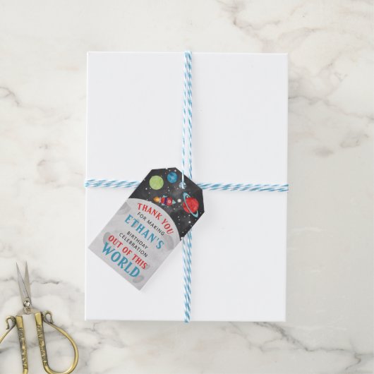 アウタースペースボーイ誕生日メッセージカード ギフトタグ (より糸付き)