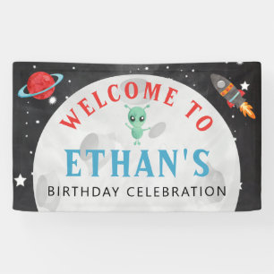 アウタースペース誕生日ビニールウェルカムバナー 横断幕