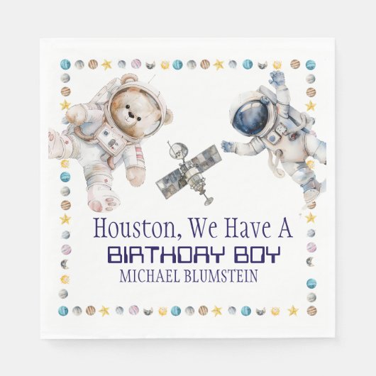 アウタースペース誕生日紙ナプキンス スタンダードランチョンナプキン (正面)