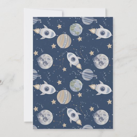 アウタースペース1stボーイ誕生日招待状 招待状 (裏面)