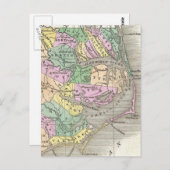 アウターバンクとノースカロライナ州東部の地図(1827年) ポストカード (正面/裏面)