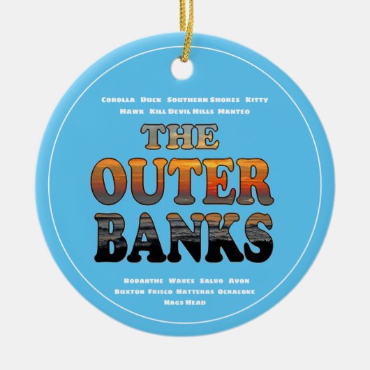 アウターバンクサンライズ文字&タウンズOBX セラミックオーナメント (正面)
