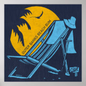 アウターバンクスビーチバムOBXスカイブルーヴィンテージ ポスター (正面)